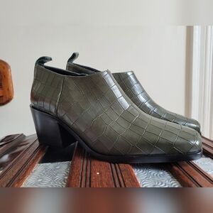 M. Gemi Green The Martina Green Croc-Embossed Boots